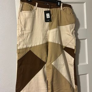 Patchwork brown combo jeans